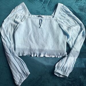 Celebrity Pink Light Blue Smocked Blouse